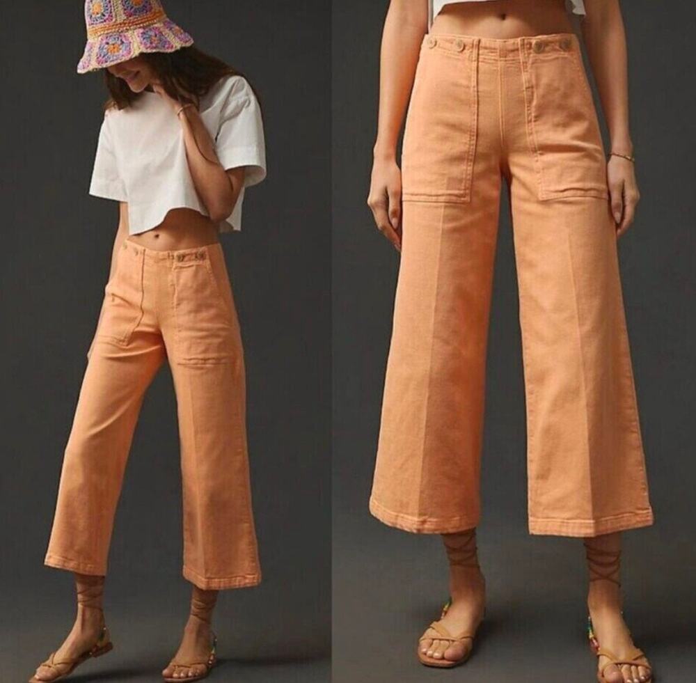 Pilcro Women’s Size 29 The Kit High Rise Cropped Wide Leg Pant Jeans